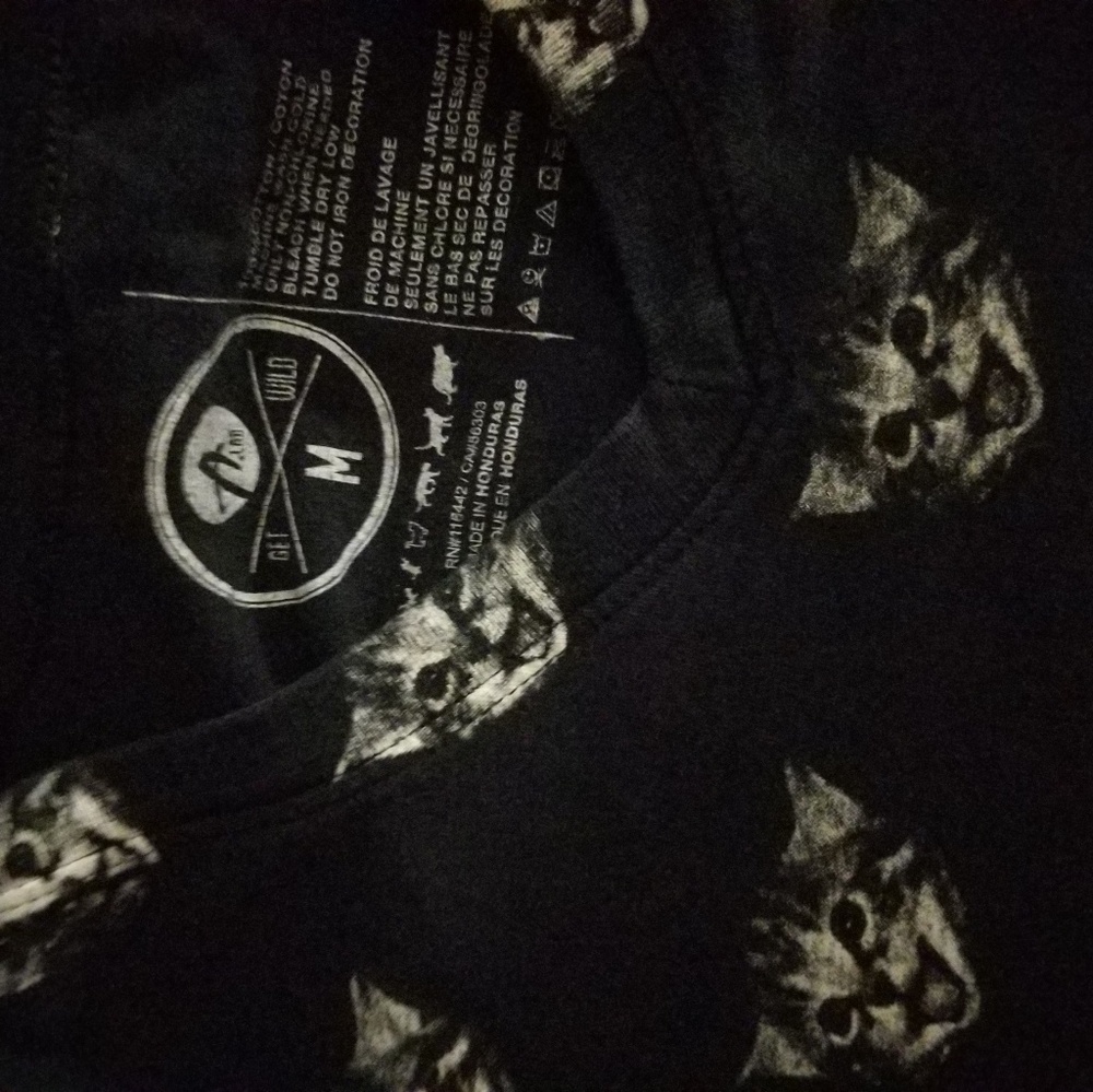 Black Kitty V Neck